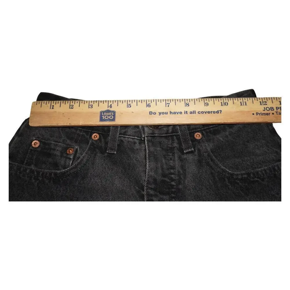 Vintage Levi's 851 Black Cutoff Shorts Made USA Orange Tab Frayed Raw Hem W28